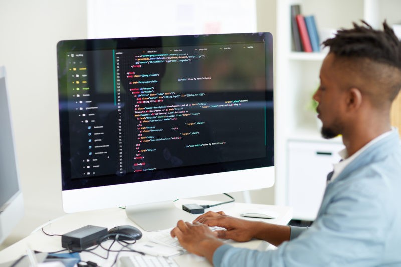 Web developer coding