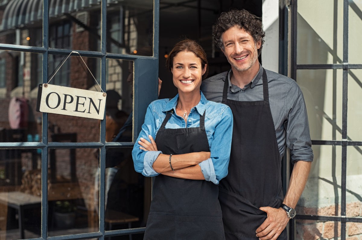 smiling business partners