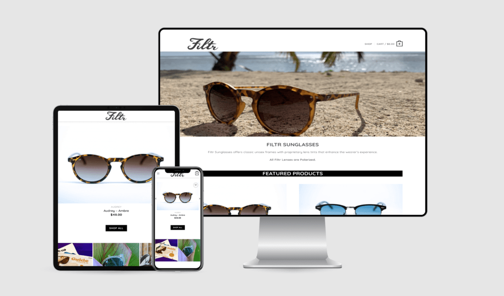 Filtr Sunglasses Ecommerce Website Design