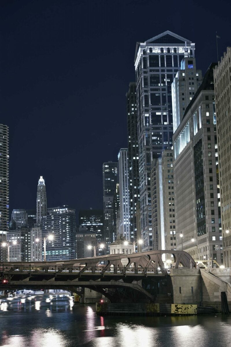 modern chicago at night