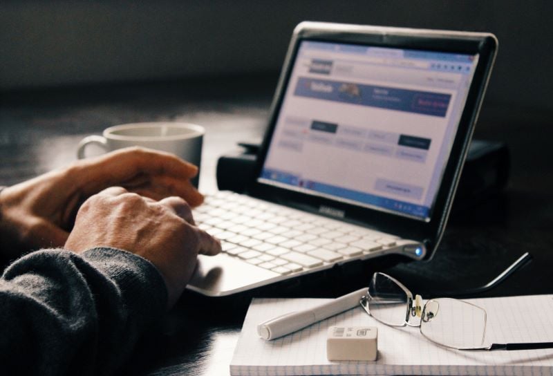 man using lap top
