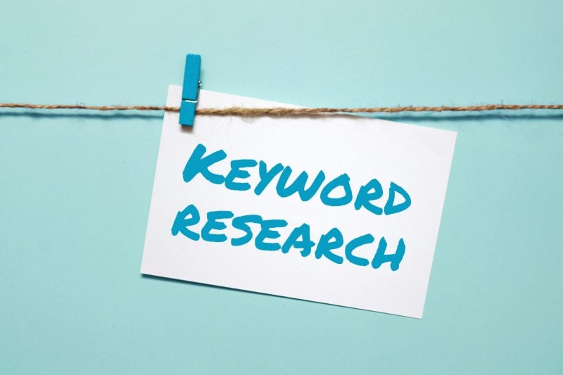 sticker with the inscription keyword research hang