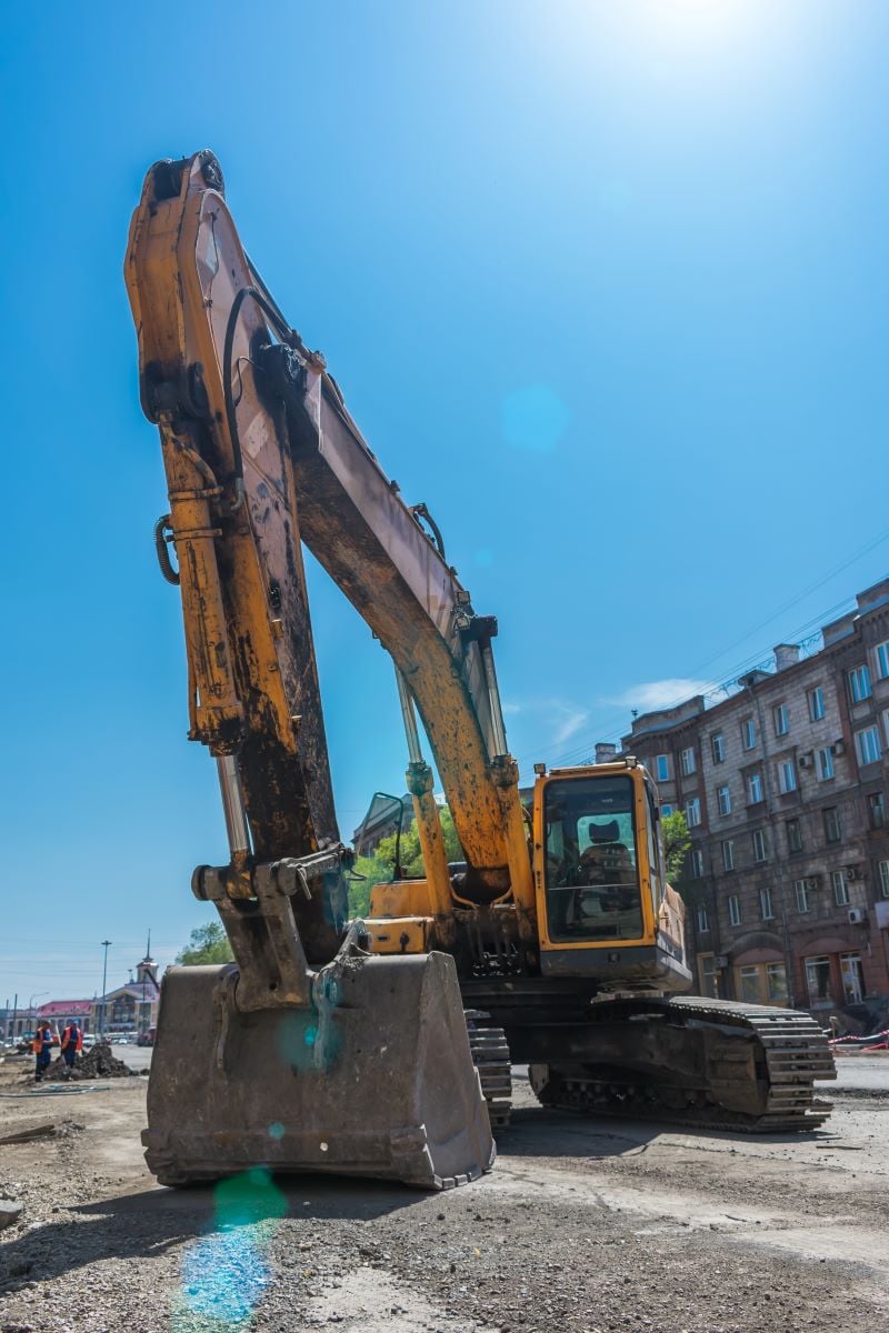 excavator during the construction work