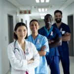 group of smiling doctors