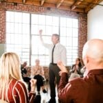 life coach talking in a seminar