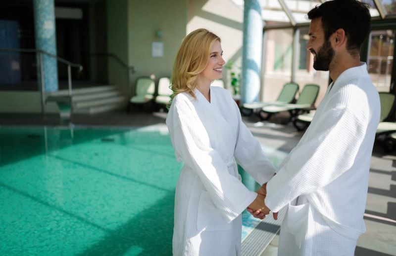 couple in spa center