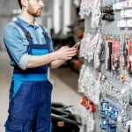 elecrician choosing electrical goods