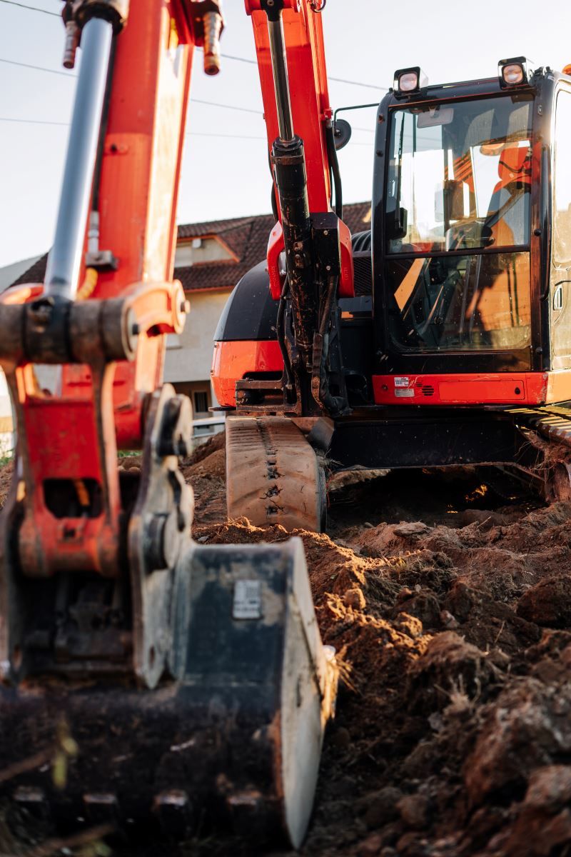excavator on a construction site