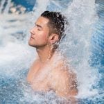 handsome man in hydrotherapy pool
