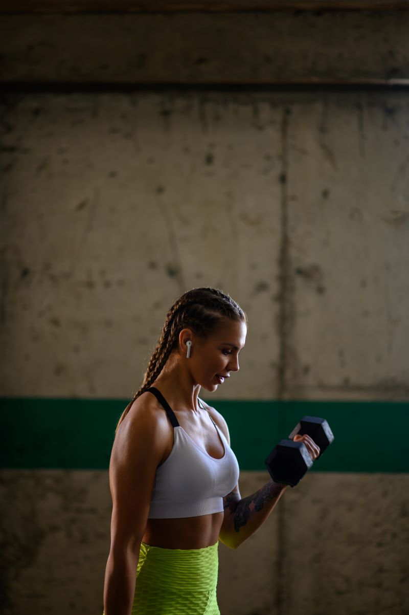 young attractive woman training