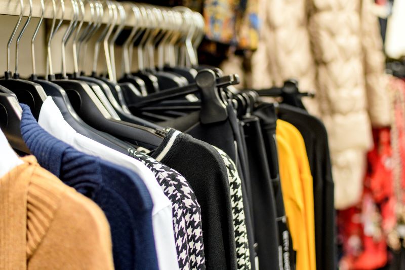 clothes on hangers