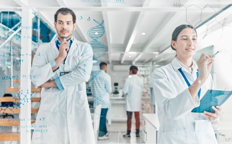 photo of two young scientists