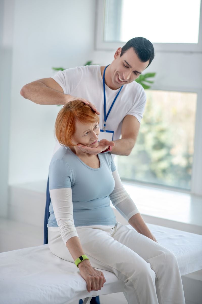Chiropractor and his patient