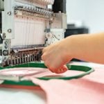 close up of embroidery machine