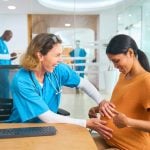 female nurse and pregnant woman