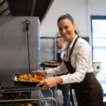 happy woman cook