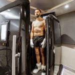 man taking cryotherapy treatment
