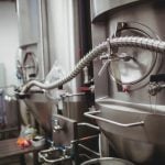 pipe on machinery in brewery