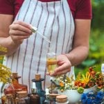 woman with medicinal herbs