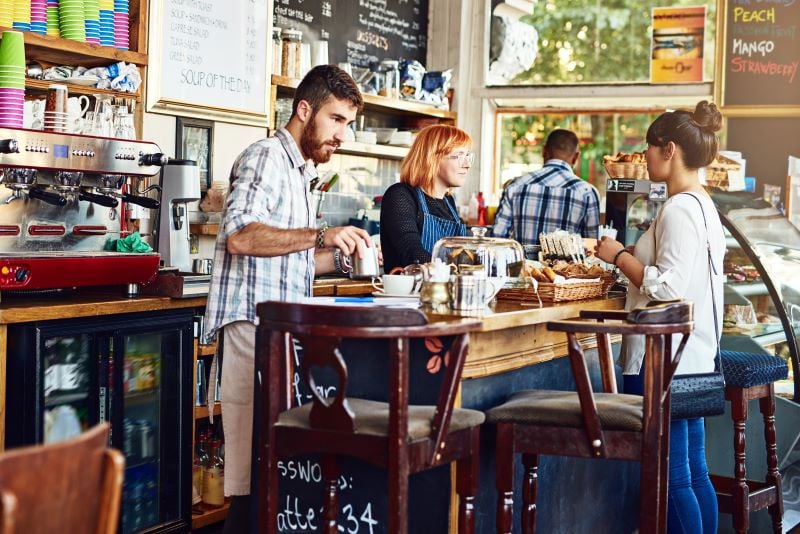 busy morning in cafe