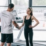 personal trainer and client
