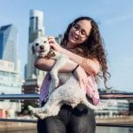 young girl with her dog