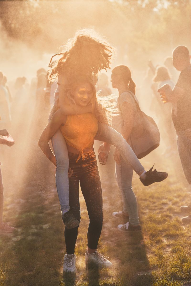young girls on festival