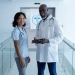diverse male and female doctor