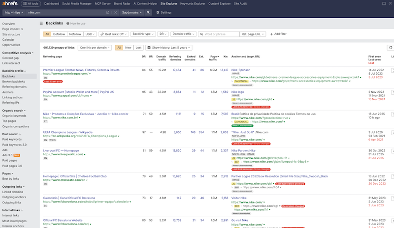 Ahrefs-backlink-report