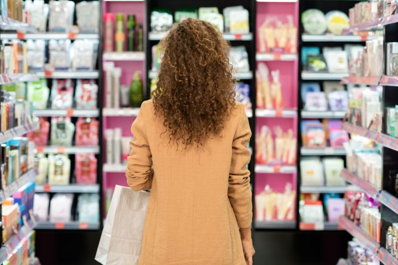 brunette woman customer in the store